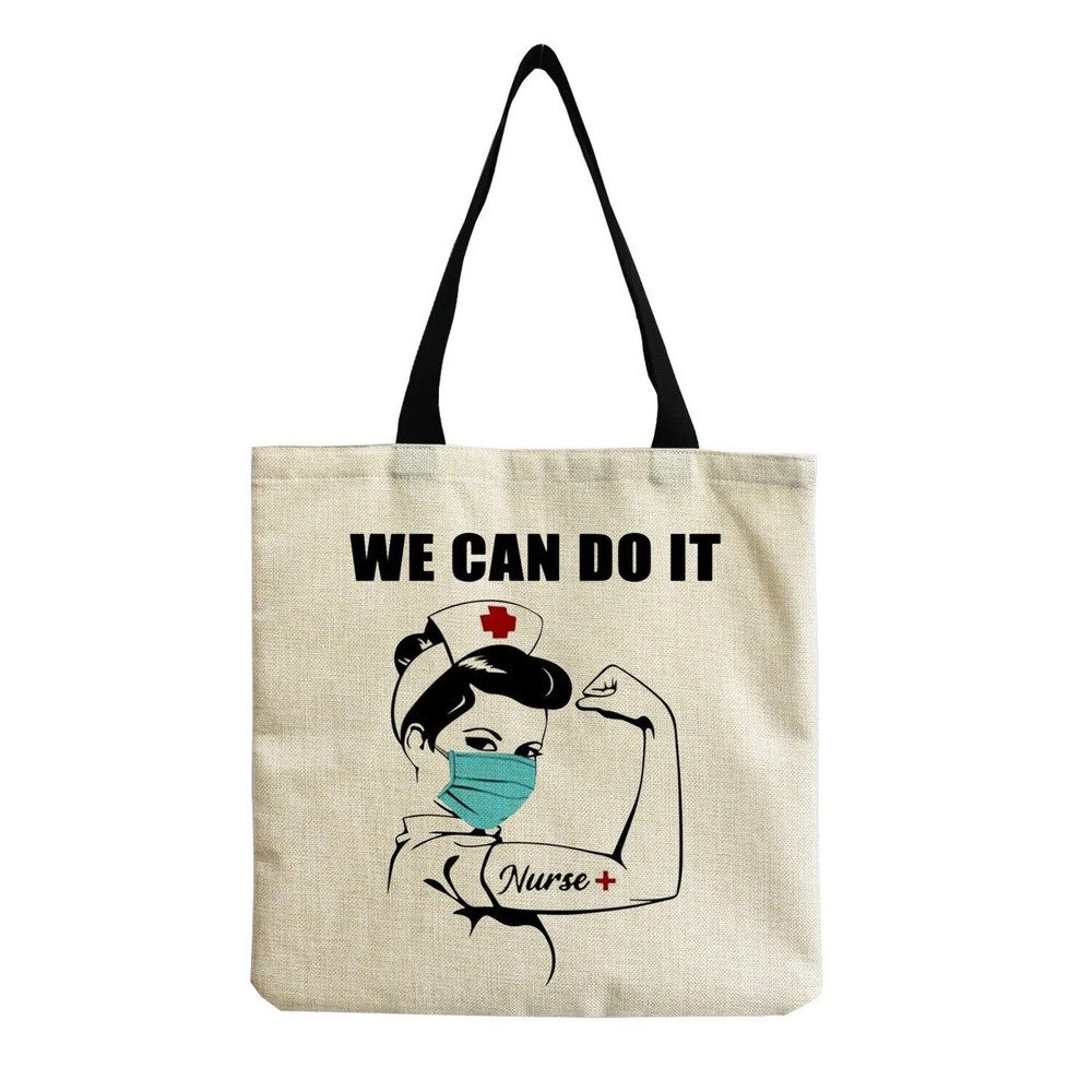 Nurse Nursing Pride Linen Tote Bag We Can Do It